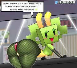 ass ass_up bending_over bent_over blazedscarf bunny_ears bunnysuit fishnets mario_(series) mimi_(super_paper_mario) nintendo paper_mario shortstack super_paper_mario thick_ass thick_thighs wide_hips