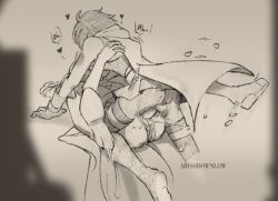 1futa 1girls abyssdownlow ass balls bodily_fluids breasts cape clothed clothed_sex clothing duo erection female femsub futa_on_female futadom futanari greyscale heels human intersex light-skinned_futa light_skin mostly_clothed on_back penis pussy ruby_rose rwby sex vaginal_penetration vaginal_sex weiss_schnee