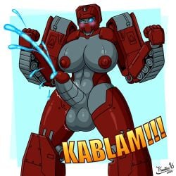 autobot blue_cum blue_eyes blush cum ejaculation futanari hands-free handsfree_ejaculation hasbro onomatopoeia robot robot_girl rule_63 tagme tfmaster96 transformers warpath_(transformers) wink