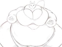 bbw big_breasts breasts digimon female furry huge_breasts overweight renamon saintdraconis thick_thighs wide_hips