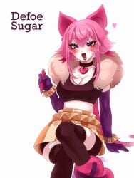 1girls black_stockings brawl_stars defoesugar female female_focus light-skinned_female light_skin melodie_(brawl_stars) panties pink_hair purple_eyes solo solo_female solo_focus stockings