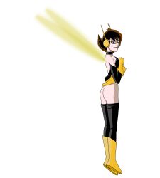 1girls ass avengers biting_own_lip boots female female_only flashing_ass floating flying insect_wings janet_van_dyne looking_back marvel marvel_comics mooning nanotyrannus png short_hair side_view solo superhero_costume the_avengers:_earth's_mightiest_heroes wasp_(earth's_mightiest_heroes) wasp_(marvel) white_background wings