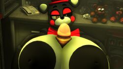 3d animatronic anthro bear big_breasts big_penis black_body bow_tie breast_play breasts brown_body canid canine cheek_dots clothed clothing desk digital_media_(artwork) duo electronics erection eyeshadow faceless_character faceless_human faceless_male female female_on_human five_nights_at_freddy's fox foxy_(fnaf) freddy_(fnaf) freddy_fazbear's_pizzeria_simulator furniture genitals hat headgear headwear hi_res huge_breasts human human_on_anthro humanoid_genitalia humanoid_penis interspecies leafytheleafer lefty_(fnaf) looking_at_genitalia looking_at_penis machine makeup male male/female mammal nipples nude paizuri partially_clothed penis phone plushie red_cheekdots red_eyeshadow robot robot_anthro rule_63 scott_cawthon scottgames sex speaker table titfuck titjob top_hat