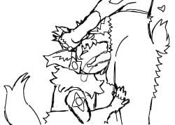 animal_genitalia animated anthro castle_(puppywizardd) deep_throat duo fellatio genitals hack_(shackht) hi_res knot machine male male/male oral oral_penetration penetration penile penis protogen puppywizardd sex