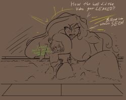 bath big_breasts big_butt confusion curvaceous female follow_up futanari gender_bender genderbent god-emperor_of_mankind jakearmorsmith malcador_the_sigillite male reaction rule_63 shocked_expression size_difference sketch warhammer_(franchise) warhammer_40k