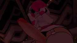 3d blush femboy looking_at_penis looking_up penis pink_hair round_glasses shy_gal shygal_(cryptiacurves) tagme vrchat