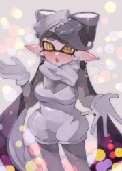 1girls alternate_costume blush breasts callie_(frostyfest) callie_(splatoon) female frostyfest_outfit gloves hair hair_ornament inkling inkling_girl large_breasts long_hair long_sleeves mole mole_under_eye nintendo official_alternate_costume open_mouth scarf smchan_hll solo solo_female solo_focus splatfest splatoon splatoon_3 tentacle_hair two_tone_hair white_gloves white_scarf yellow_eyes