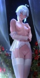 blush bride buddy_(buddies) bush cute fit heart heart_bush heart_hair honeymoon lingerie muscular pubic_hair shy tomboy wedding wedding_night