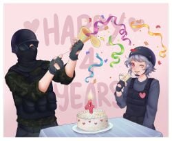 albino birthday birthday_cake buddy_(buddies) cute mask party sfw tomboy