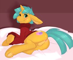 anus ass balls blush equine friendship_is_magic horn horse male male_only my_little_pony nails perineum pony seth-iova snails_(mlp) solo sweater unicorn young