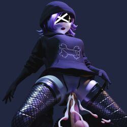 3d cowgirl_position cum cum_inside female male male/female murder_drones tagme uzi_(murder_drones)