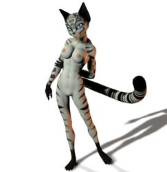 1girls 3d anthro blue_eyes breasts dreamworks feline female female_only fur furry kung_fu_panda long_tail nude solo song_(kung_fu_panda) standing transparent_background unrealfox