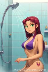 ai_generated ass bikini shower showering starfire striptease tagme video watermark