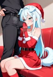 1femboy _play ai_generated androgynous aqua_eyes artist_request blue_hair crossdressing erect_penis erection feet femboy femboydom feminine_body feminine_male foot_worship gay girly innocent innocent_face innocent_smile male merry_christmas original_character original_characters otoko_no_ko otokonoko pênis_bulge penis presenting_foot red_socks reverse_trap sitting smell smelling_foot socks solo sweat trap two_tones_hair white_hair