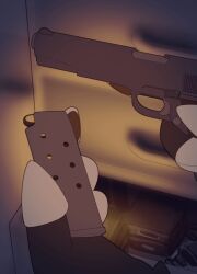 3_fingers 3d_(artwork) 3d_animation 4_toes agent_texas animated anthro bed bedroom black_body black_fur blender_(artwork) breasts chupadore digital_media_(artwork) dresser feet female fingers fur furniture genitals gun hair inside lamp loading_gun looking_at_viewer nude pinup pose pussy raemyshu ranged_weapon red_hair rvb_revolution smile smirk solo standing tail tail_tuft toes tuft weapon