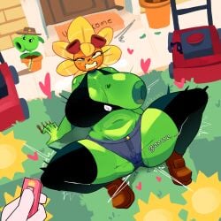 1girls ahe_gao ahegao_face anthro anthrofied ass big_breasts bodily_fluids breasts chicharito cleavage dialogue drooling electronic_arts female flashing_breasts flora_fauna freckles heart hotpants lawn masturbation mckeyes one_breast_out orgasm orgasm_face outdoors outside peashooter_(pvz) plant plant_girl plant_humanoid plantie plants_vs._zombies plants_vs_zombies popcap_games pov pussy pussy_juice pussy_juice_drip remote_control remote_control_vibrator remote_vibrator sex_toy sex_toy_insertion solar_flare_(pvz) spread_legs spreading sunflower_(pvz) text thick_thighs thighhighs thighs tight_clothing vaginal_juices vaginal_object_insertion vaginal_penetration vibrator vibrator_in_pussy vibrator_under_clothes video_game_character video_game_franchise video_games wet wet_clothes wet_pussy wetting_self