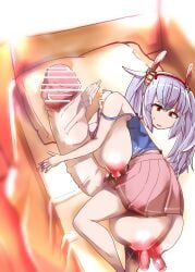 azur_lane balls bar_censor breast_balls censored detachable_head detached_head dullahan futanari huge_balls huge_breasts huge_cock huge_cock hyper_penis intersex laffey_(azur_lane) long_nipples norikin psd_available pussy pussy_neck unusual_genitalia_placement unusual_pussy_placement what