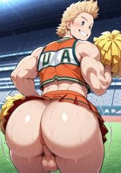 ai_generated ass ass_focus asshole balls big_ass big_butt boku_no_hero_academia butt_focus cheerleader cheerleader_uniform civitai clothes_too_small male male_focus male_only male_solo mirio_togata my_hero_academia public public_nudity skirt solo solo_male stadium sweaty sweaty_ass sweaty_body sweaty_butt testicles thesatyrboi togata_mirio