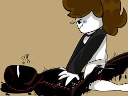1boy1girl 1monster 2025 ambiguous_penetration black_body black_goo black_slime brown_hair cowgirl_position cyclops dominant dominant_female doors_(roblox) dripping female goo_creature looking_at_another looking_at_partner looking_pleasured lsplashgames male melting monster_sex one_eye penis_in_pussy ponytail powerbottom riding riding_penis roblox roblox_avatar roblox_game robloxian secretarts seek_(doors) shaking shirt shirt_only slime_monster smirk smirking_at_another smirking_at_partner submissive submissive_male trembling vaginal_penetration vaginal_sex white_body white_skin wholesome wholesome_sex yellow_background