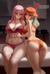 2d 2girls abs ai_generated all_fours ass barefoot big_ass big_breasts bra completely erophoenix feet female female_focus hololive hololive_english hololive_myth jewelry kissing kissing kneeling large_breasts long_hair mori_calliope multiple_girls naked nipples nude orange_hair pale_skinned_female panties patreon_username pink_eyes pink_hair pussy side_braid soles sweat sweating takanashi_kiara take_your_pick thick_thighs thighs toes underwear virtual_youtuber yuri yuri