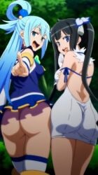 aqua (konosuba) from dungeon ni deai wo motomeru no wa machigatteiru darou ka by thissave