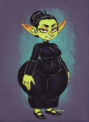 1girls 2d 2d_(artwork) abstract_background ai_generated ass_bigger_than_head ass_bigger_than_torso belly_visible_through_clothing big_ass big_butt big_ears black_clothing black_dress black_footwear black_hair bottom_heavy bottom_heavy_female chubby chubby_female curvaceous curvaceous_female curvaceous_figure curves curvy curvy_ass curvy_body curvy_female curvy_figure cute ear fangs fat_ass female female female_focus female_only full_body girl goblin goblin_female goth goth_girl green_body green_skin hair_bun hips hips_wider_than_shoulders legs long_ears long_sleeves looking_at_viewer magnumdawn mythological_creature mythology non-human oc original original_character pear-shaped_figure pear_shaped pear_shaped_female plump pointed_ears pointy_ears pony_diffusion_xl short_stack shortstack skimpy skimpy_clothes solo solo_female solo_focus teeth thick_thighs thighs tight_clothing tight_dress voluptuous voluptuous_female wide_hips