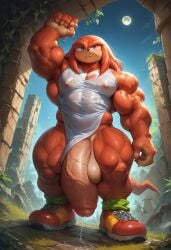 1boy abs ai_generated armpit_hair armpits big_penis civitai fist_on_own_hip flaccid flaccid_penis hand_on_head hand_on_hip happy_trail hyper hyper_penis knuckles_the_echidna looking_at_viewer looking_down makyna3000 male male_only massive_penis moon moonlight muscular muscular_male night night_sky pecs penis public public_exposure red_body sega shoes solo solo_male sonic_(series) sonic_the_hedgehog_(series) sweat sweating sweaty