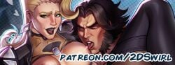 1boy 1girls 2dnsfw artist_name artist_signature black_hair black_lipstick blonde_female blonde_hair breast_sucking emma_frost emma_frost_(marvel_rivals) implied_sex light-skinned_female light-skinned_male light_skin marvel marvel_comics marvel_rivals mutant mutant_(marvel) spiked_hair sucking sucking_nipples wolverine_(marvel_rivals) wolverine_(x-men) x-men