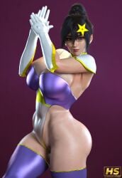 1girls 3d big_breasts bimbo bimbo_body black_hair blue_eyes breasts female female_only fumitan_admoss glasses gundam gundam_seed gundam_seed_destiny gundam_tekketsu_no_orphans hagiwara_studio hair_bun high_resolution highres large_breasts meer_campbell meer_campbell_(cosplay) solo