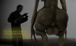 2_fingers 3d_(artwork) absurd_res ass backsack balls big_balls big_butt blurred_background blurred_character blurred_face bodily_fluids brown_body brown_skin casual_exposure casual_nudity darwinthejockey dialogue digital_media_(artwork) dirt fingers fog foggy_background genitals gun hi_res huge_balls huge_butt human humanoid male mammal muscular muscular_butt muscular_thighs nude ranged_weapon rear_view rifle signature source_filmmaker_(artwork) standing sweat sweatdrop sweaty_balls sweaty_body sweaty_butt sweaty_genitalia sweaty_legs sweaty_thighs teeth text thick_thighs vortigaunt weapon wide_hips