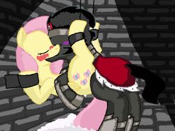 2013 animated blue_eyes blush brown_eyes clothes cum cum_inside duo equine female feral fluttershy_(mlp) friendship_is_magic grey_fur hair horse king_sombra_(mlp) kissing male missionary_position my_little_pony penetration pink_hair pony sex smackedapple straight yellow_fur