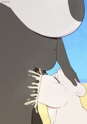 2025 absurd_res alice_(osokamu) anthro balls balls_deep beach bear belly big_balls big_breasts blush bodily_fluids breasts cum cum_inside cum_splatter digital_drawing_(artwork) digital_media_(artwork) duo ejaculation excessive_cum excessive_genital_fluids eye_roll fellatio genital_fluids genitals gynomorph gynomorph/male hair hi_res huge_balls huge_breasts intersex intersex/male john_(osokamu) male mammal navel oral osokamu outside penetration penile polar_bear pubes roll sex short_hair sweat trans_(lore) trans_woman_(lore) ursine