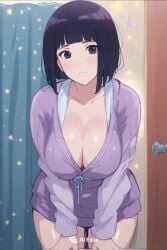 1girls 2025 absurd_res ai ai_generated anime anime_style aqua051 big_breasts black_eyes blush boruto:_naruto_next_generations breasts chest clothed clothing exposed_breasts female female_focus female_only hi_res high_quality high_resolution highres huge_breasts human hyuuga_hinata indoors large_breasts light-skinned_female light_skin looking_at_viewer massive_breasts naruto_(series) open_eyes pose purple_clothing revealing_clothes room short_hair solo solo_female solo_focus standing straight straight_hair tagme uncensored watermark white_body white_skin wife