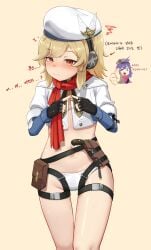 1girls daebom hat headphones headwear white_clothing