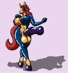 1futa amy boo3 breasts color dickgirl digital equine furry futanari horse horsecock hyper intersex living_suit nipples penis plain_background rubber shiny solo solo_futa white_background