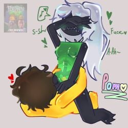 1boy 1girls 1x1x1x1 1x1x1x1_(forsaken) angry_face artist_signature betrayed_1x1x1x1 black_skin blush breasts dick_in_pussy female forsaken_(roblox) green_body heart male meme_in_the_background p0mp0m penis pussy roblox roblox_game robloxian rule_63 see-through_body self_upload sex shedletsky shedletsky_(forsaken) tagme transparent_body visible_skeleton white_hair yellow_skin zipper_mouth