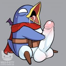 1boy animated avian bald balls beak big_balls big_penis bird blue_skin cum cum_on_penis disgaea drooling erection grey_background hero_prinny male male_only masturbation ninjakitty nippon_ichi_software open_mouth penguin penis pink_penis pink_skin plain_background pouch precum prinny prinny:_can_i_really_be_the_hero? saliva scarf shadow shiny skull solo sweat tongue tongue_out white_eyes white_skin wings