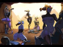 alien alien_girl blue_body blue_skin femdom mouthless no_mouth protoss spacemaxmarine starcraft starcraft_2