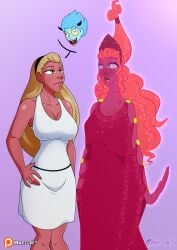 2girls big_breasts blue_eyes blush brown_hair clothed crossover destripando_la_historia disney dress female female_only girl golden_hair hera_(destripando_la_historia) hera_(greek_mythology) hera_(hercules) hercules_(disney) long_hair marioa13 milf multiverse orange_hair patreon patreon_logo patreon_username pink_body pink_skin shiny shiny_hair shiny_skin solo_female taller_female zeus_(destripando_la_historia)