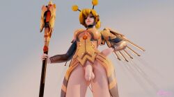 3d 3d_(artwork) activision alternate_costume alternate_hair_color alternate_hair_ornament alternate_hairstyle alternate_version alternate_version_available alternate_wings angela_ziegler artist_name blizzard_entertainment futa_only futanari gif_version_available honey_bee_mercy intersex kaepora_(artist) mercy overwatch overwatch_2 png small_image solo solo_futa twitter watermark x_(social_media)
