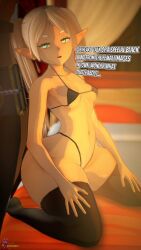 1girls 3d bikini blackflames3 elf frieren pointy_ears sousou_no_frieren tagme