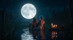 3d 3d_(artwork) 3d_model ai_generated ciri cirilla_fiona_elen_riannon green_eyes leshay7 orc river the_witcher_(series) the_witcher_3:_wild_hunt white_hair