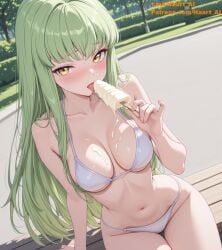 1girls ai_generated c.c. code_geass green_hair haart_ai tagme yellow_eyes