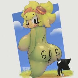 1girls 666 anthro anthrofied ass breasts breasts deyminugget female flora_fauna painting plant plant_girl plant_humanoid plantie plants_vs._zombies plants_vs_zombies popcap_games pussy solar_flare_(pvz) sunflower_(pvz)