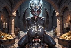1girls ahe_gao ai_generated alduin anthro anthro_female anthro_male big_balls big_breasts big_penis black-skinned_female black_body black_dragon black_scales black_skin castle covered_in_cum cowgirl_position creamhorseai cum cum_covered cum_drip cum_in_mouth cum_on_body cum_on_breasts cum_on_face curvy curvy_female curvy_figure dragon equine_penis excessive_cum female fit fit_female fucked_silly high_resolution highres horn horns horse_penis horsecock huge_balls huge_breasts huge_cock hyper_balls male male/female male_on_female monster muscular_male mythological_creature mythological_scalie mythology naked_female nude_female pov pov_eye_contact red-eyes_black_dragon red_eyes riding_penis scalie skyrim straddling sun testicles treasure vagina vaginal_penetration vaginal_sex voluptuous voluptuous_female yu-gi-oh!