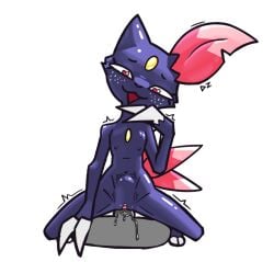 anthro bodily_fluids chest_gem claw_fingers claws clitoral_hood deadzephyr4114 female flat_chested forehead_gem freckles gem generation_2_pokemon genital_fluids genitals heart_eyes heart_symbol kneeling masturbation motion_lines nintendo nipples penetration pleased_expression pokemon pokemon_(species) sex_toy sex_toy_insertion sneasel solo stomach_bulge tail toe_claws vaginal_fluids vaginal_masturbation vaginal_penetration vaginal_penetration