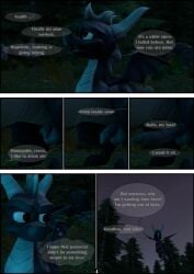 3d_(artwork) absurd_res activision anthro balls cheetah comic concern dark dark_body dark_penis dark_spyro detailed_background dialogue digital_media_(artwork) dragon drakeledragon duo erection felid feline feral flying forest fur genitals grass happy hi_res horn hunter_(spyro) male male/male mammal mythological_creature mythological_scalie mythology night penis plant red_eyes scalie source_filmmaker_(artwork) spyro spyro_the_dragon tail tree unconscious view_between_legs wings yellow_body yellow_fur