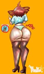 ass big_ass fat fat_ass heels kasane_teto lubricant questionable sexy sexy_body sexy_pose shiny_skin suggestive teto underwear