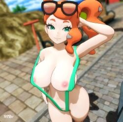 3d big_breasts breasts female female_focus female_only htr18 human human_female human_only light-skinned_female light_skin nintendo pokemon pokemon_ss self_upload slingshot_swimsuit smile solo solo_female sonia_(pokemon) tagme twitter_link