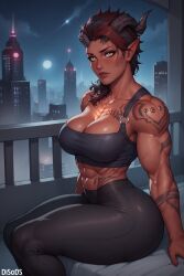 1girls adult ai_generated artist_name asymmetrical_hair baldur's_gate baldur's_gate_3 barefoot big_breasts black_hair black_panties blurry blurry_background bra breasts broken_horn colored_skin demon_girl demon_horns disods dnd dnd_character dungeons_and_dragons female gym hi_res horns karlach long_hair looking_at_viewer medium_breasts moon moonlight multicolored_hair muscular muscular_female navel night outdoors panties perfect_body pointy_ears r34arts red_body red_hair red_skin room sexy snu-snu solo squeezing_breast standing tail tattoo tiefling tiefling_girl torn_clothes towel two-tone_hair underwear yellow_eyes